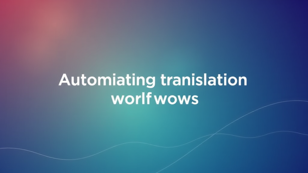 Automating Translation Workflo